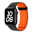 For Apple Watch Series 7 41mm Tri-beads Magnetic Hoop Silicone Watch Band(Black Orange) - free shipping - PMc TechLife - Order now!