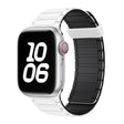 For Apple Watch SE 44mm Tri-beads Magnetic Hoop Silicone Watch Band(White Black) - free shipping - PMc TechLife - Order now!