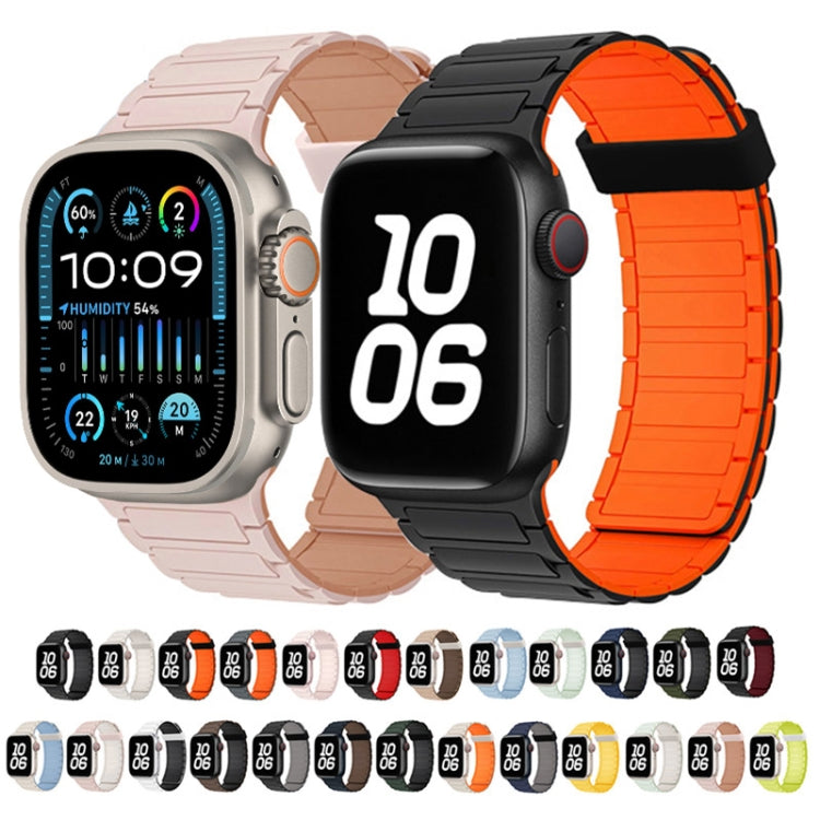 For Apple Watch Ultra 49mm Tri-beads Magnetic Hoop Silicone Watch Band(Light Mint)