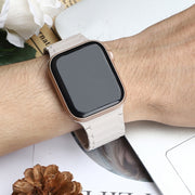 For Apple Watch Series 8 41mm Tri-beads Magnetic Hoop Silicone Watch Band(Bright Pink)