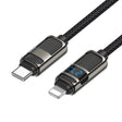 hoco U137 USB-C / Type-C to 8 Pin Line PD Charging Data Cable with Display, Length:1.2m(Black) - 2 in 1 Cable by hoco | Online Shopping South Africa | PMC TechLife | Buy Now Pay Later Mobicred