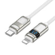 hoco U137 USB-C / Type-C to 8 Pin Line PD Charging Data Cable with Display, Length:1.2m(White) - free shipping - PMC TechLife - Order now!