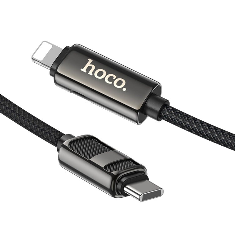 hoco U137 USB-C / Type-C to 8 Pin Line PD Charging Data Cable with Display, Length:1.2m(White)