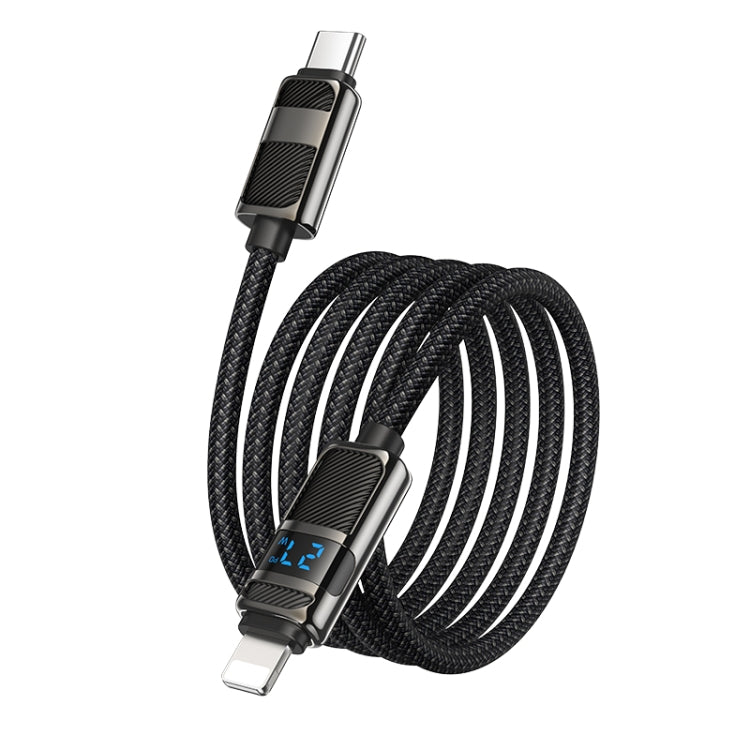 hoco U137 USB-C / Type-C to 8 Pin Line PD Charging Data Cable with Display, Length:1.2m(White)