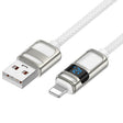 hoco U137 USB to 8 Pin Line 2.4A Charging Data Cable with Display, Length:1.2m(White) - Normal Style Cable by hoco | Online Shopping South Africa | PMC TechLife | Buy Now Pay Later Mobicred