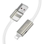 hoco U137 USB to 8 Pin Line 2.4A Charging Data Cable with Display, Length:1.2m(White)