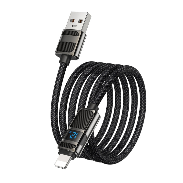 hoco U137 USB to 8 Pin Line 2.4A Charging Data Cable with Display, Length:1.2m(White)