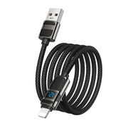 hoco U137 USB to 8 Pin Line 2.4A Charging Data Cable with Display, Length:1.2m(White)