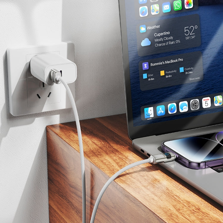 hoco U137 USB to 8 Pin Line 2.4A Charging Data Cable with Display, Length:1.2m(White)
