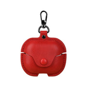 For Samsung Galaxy Buds 3 Business Leather Bluetooth Earphone Protective Case with Hook(Red)