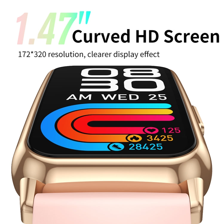 CY22 1.47 inch Silicone Strap IP67 Water-resistant Smart Watch, Support Heart Rate / Blood Pressure(Black)