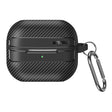 For Samsung Galaxy Buds3 / 3 Pro Carbon Fiber Texture Earphone Protective Case with Carabiner(Black) - Samsung Earphone Case by PMC Jewellery | Online Shopping South Africa | PMC Jewellery | Buy Now Pay Later Mobicred