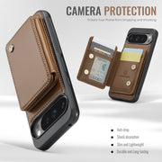 For Google Pixel 9 Pro XL JEEHOOD J05 Business Magnetic Style RFID Leather Phone Case(Brown)
