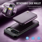 For Google Pixel 9 / 9 Pro JEEHOOD J05 Business Magnetic Style RFID Leather Phone Case(Purple)
