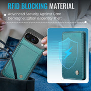 For Google Pixel 9 / 9 Pro JEEHOOD J05 Business Magnetic Style RFID Leather Phone Case(Blue Green)