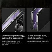 For Redmi K70 Ultra First Layer Cowhide Leather Electroplated PC Phone Case(Orange)