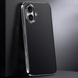 For iPhone 16 First Layer Cowhide Leather Electroplated PC Phone Case(Black) - iPhone 16 Cases by PMC TechLife | Online Shopping South Africa | PMC TechLife | Buy Now Pay Later Mobicred