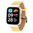 For Redmi Watch 3 Lite Metal Frame Integrated Leather Watch Band(Yellow) - Watch Bands by PMc TechLife | Online Shopping South Africa | PMc TechLife | Buy Now Pay Later Mobicred