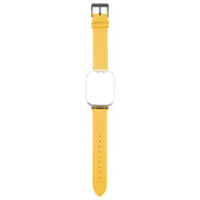 For Redmi Watch 3 Lite Metal Frame Integrated Leather Watch Band(Yellow)