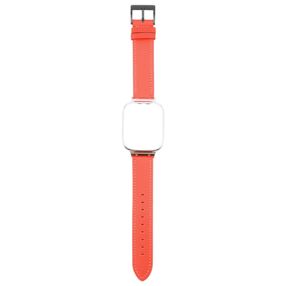 For Redmi Watch 3 Lite Metal Frame Integrated Leather Watch Band(Red)