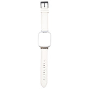 For Redmi Watch 3 Lite Metal Frame Integrated Leather Watch Band(White)