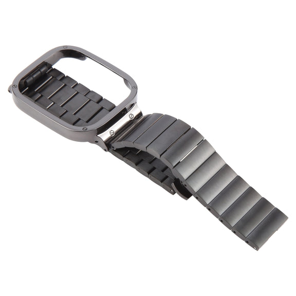 For Redmi Watch 3 Lite Frame Integrated One-bead Stainless Steel Watch Band(Black)