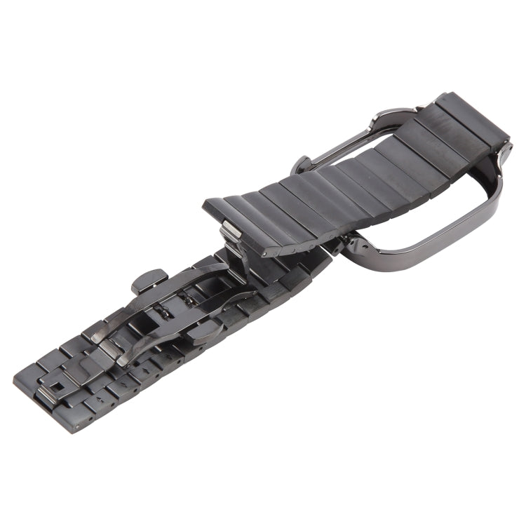 For Redmi Watch 3 Lite Frame Integrated One-bead Stainless Steel Watch Band(Black)