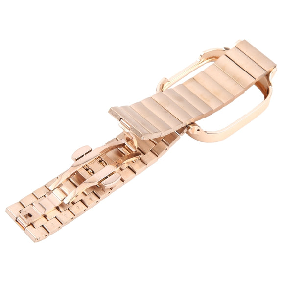 For Redmi Watch 3 Lite Frame Integrated One-bead Stainless Steel Watch Band(Rose Gold)