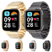 For Redmi Watch 3 Lite Frame Integrated One-bead Stainless Steel Watch Band(Black)