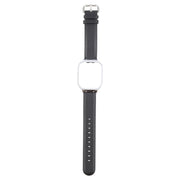 For Redmi Watch 3 Lite Metal Frame Integrated Genuine Leather Watch Band(Black)
