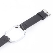 For Redmi Watch 3 Lite Metal Frame Integrated Genuine Leather Watch Band(Black)