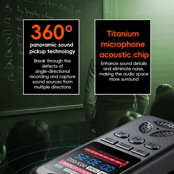 S7 HD Color Screen Smart Noise Reduction Voice Recorder(Black)