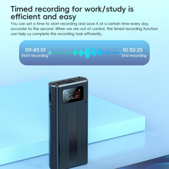 ZD42B Magnetic Sound Control Smart Noise Reduction Voice Recorder, Memory:16GB(Black)