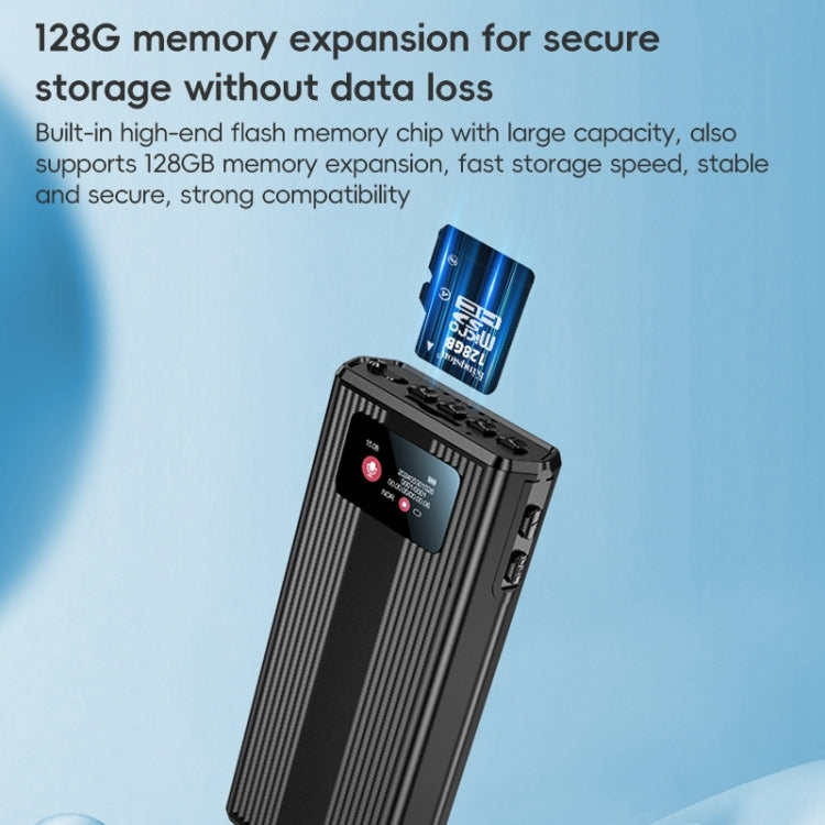 ZD42B Magnetic Sound Control Smart Noise Reduction Voice Recorder, Memory:32GB(Black)