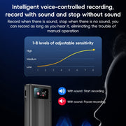 ZD42B Magnetic Sound Control Smart Noise Reduction Voice Recorder, Memory:32GB(Black)