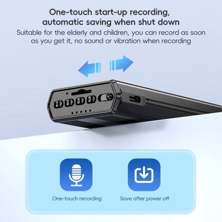 ZD42B Magnetic Sound Control Smart Noise Reduction Voice Recorder, Memory:32GB(Black)