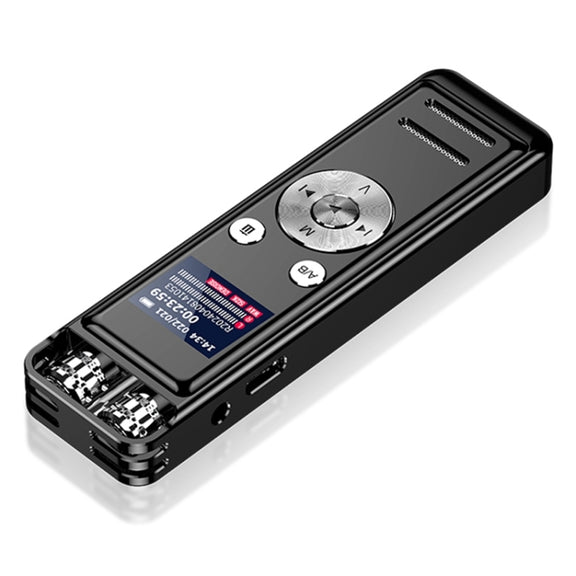 ZD43B Omnidirectional Dual Mic Smart Noise Reduction Voice Recorder, Memory:64GB(Black)