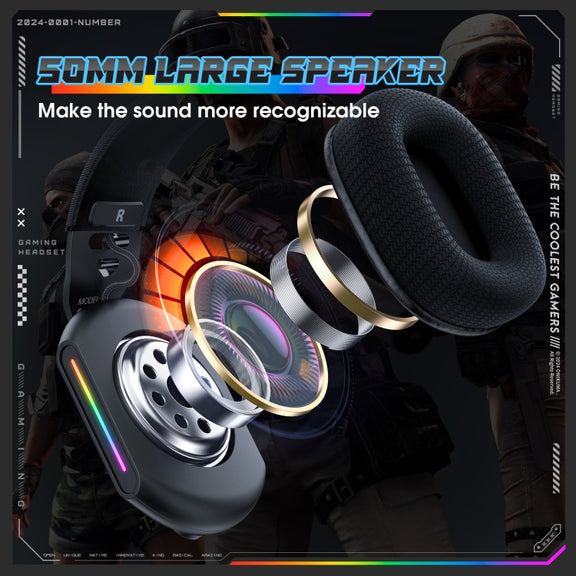 ONIKUMA X12 USB /  3.5mm Wired RGB Light Gaming Headset with Mic, Cable length: 2.2m(Black)
