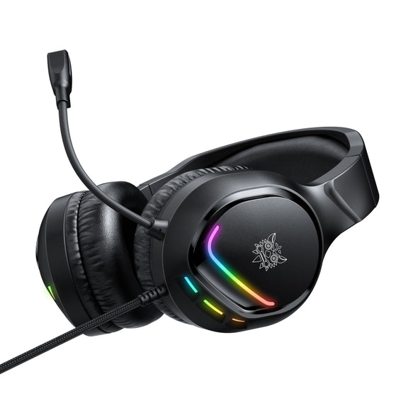 ONIKUMA X31 USB / 3.5mm Wired RGB Light Gaming Headset with Mic, Cable length: 2.2m(Black)