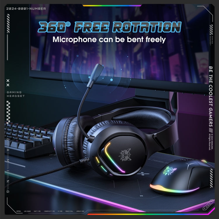 ONIKUMA X31 USB / 3.5mm Wired RGB Light Gaming Headset with Mic, Cable length: 2.2m(Black)