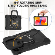 For Huawei Matepad SE 11 2024 Contrast Color Robot Silicone Hybrid PC Tablet Case(Black)
