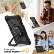 For Huawei Matepad SE 11 2024 Contrast Color Robot Silicone Hybrid PC Tablet Case(Black)