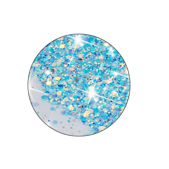 For iPhone 16 Luminous Starry Sky Glitter Butterfly TPU Phone Case(Blue)
