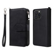 For iPhone 16 Pro Max Solid Color 2 in 1 Zipper Shockproof Phone Case(Black) - iPhone 16 Pro Max Cases by PMC TechLife | Online Shopping South Africa | PMC TechLife | Buy Now Pay Later Mobicred