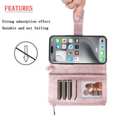 For iPhone 16 Pro Max Solid Color 2 in 1 Zipper Shockproof Phone Case(Rose Gold)