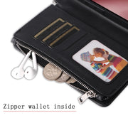 For iPhone 16 Pro Solid Color 2 in 1 Zipper Shockproof Phone Case(Black)