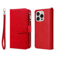 For iPhone 16 Pro Solid Color 2 in 1 Zipper Shockproof Phone Case(Red) - iPhone 16 Pro Cases by PMC TechLife | Online Shopping South Africa | PMC TechLife | Buy Now Pay Later Mobicred