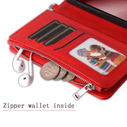 For iPhone 16 Pro Solid Color 2 in 1 Zipper Shockproof Phone Case(Red)