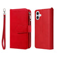 For iPhone 16 Plus Solid Color 2 in 1 Zipper Shockproof Phone Case(Red) - iPhone 16 Plus Cases by PMC TechLife | Online Shopping South Africa | PMC TechLife | Buy Now Pay Later Mobicred