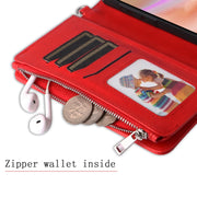For iPhone 16 Plus Solid Color 2 in 1 Zipper Shockproof Phone Case(Red)